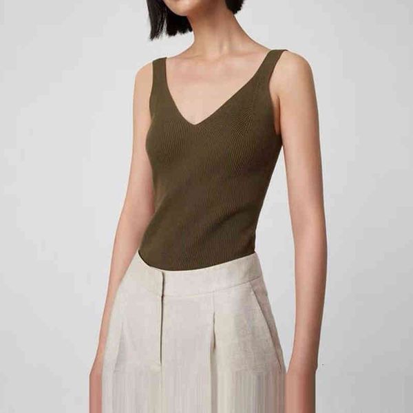 

women's tanks & camis xiaohe family's hands must enter the summer pure color v-neck bottoming, slim and knitted suspender women, White