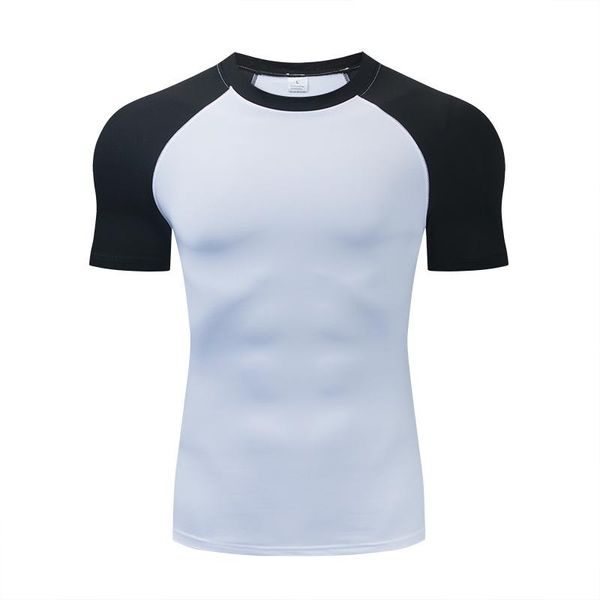 T-shirt da uomo Fitness Camicie da uomo T-shirt ad asciugatura rapida Calzamaglia sportiva elastica T-shirt Gym Running Tops T-shirt a maniche corte Camicette Jersey Camiso