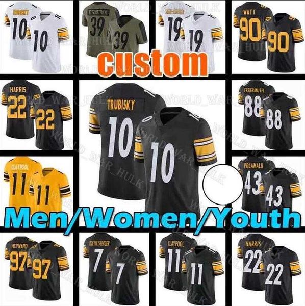 

PS Custom Mens Women Youth Kids American Football Jersey Any 32 Teams Player Game Jersey All Stitched Wholesale Sport Athletic Wear Gold Embroidered -4XL, Color