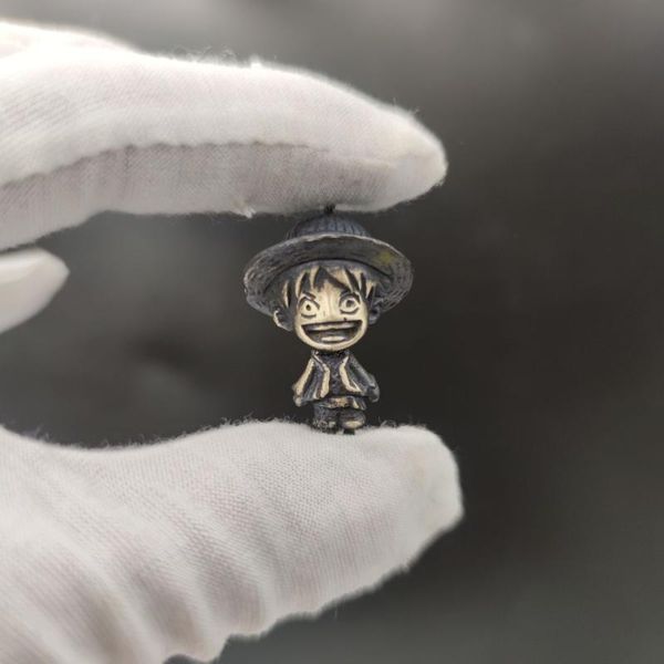 Colares de pingentes de metal puro de cobre do antigo colar de chapéu de palha de anime para mulher homem jóias de moda charmpenda
