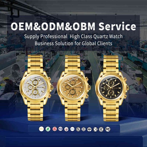 

men's watch steel belt quartz watch steel rope six needle multi-functional waterproof watch, Slivery;brown