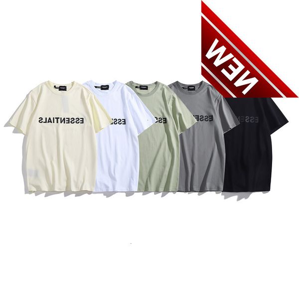 

essentials letterpress three dimensional printing short sleeve t-shirt fog fashion brand men's and women's loose, White;black