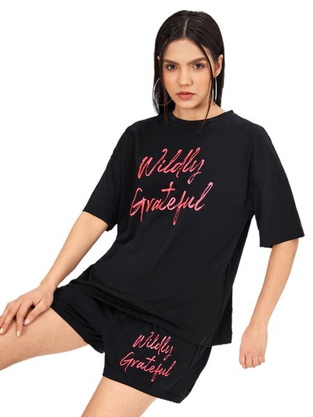 

x daniellethedreammaker drop shoulder letter graphic tee p7r6#, White