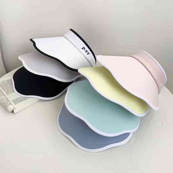 

designer sun beach hat man woman female spring summer new version sweet temperament running riding anti ultraviolet empty sun visor tide, Blue;gray