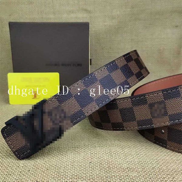 

men designers belts classic fashion luxury casual letter l smooth buckle womens mens leather belt width 3.8cm with orange box l4, Black;brown