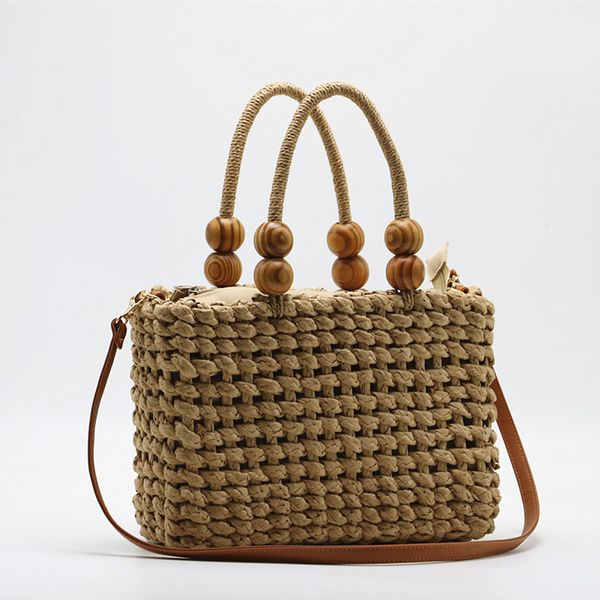 

2022 new straw knitting crossbody beach bag flap handbag fashion