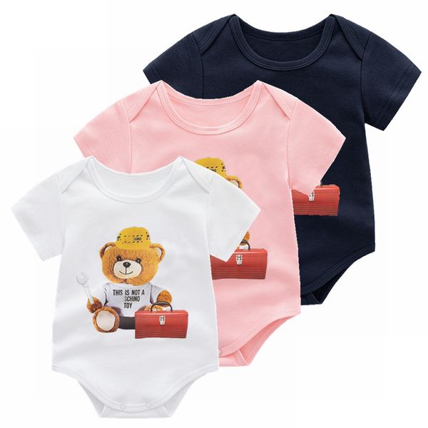 

ins autumn baby boys rompers designer kids stripes lapel long sleeve jumpsuits infant girls letter romper boy clothing, Blue