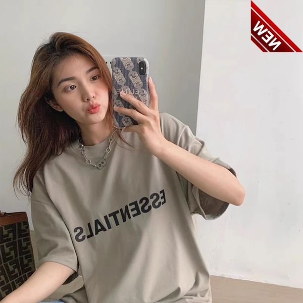 

pocket fog double thread essentials simple and versatile men's women's short sleeve high street loose fashion casual couple t-shir, White;black