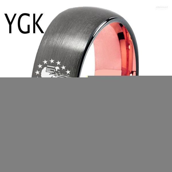 Alyans YGK Takı Kafatası Tasarımı Gunmetal Gül Kubbeli Tungsten Ring Erkekler Nişan Yıldönümü Hediyesi Ring1 Edwi22