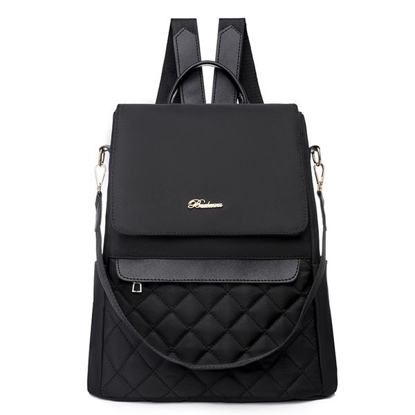

female anti-theft school bags backpacks for teenagers large capacity lapbag women's travel backpack mochila bolsa black 220422