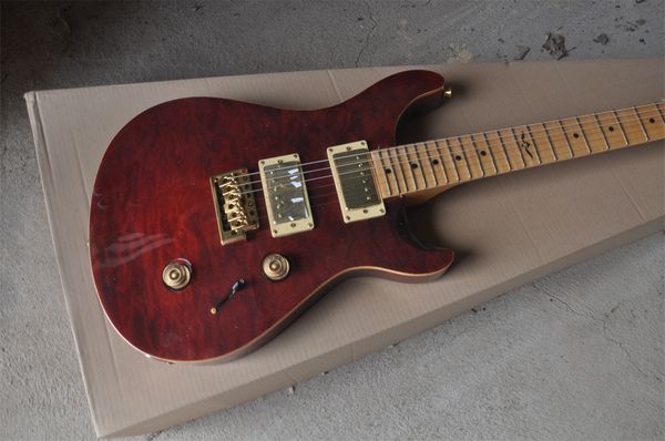 

red big flower six string electric guitar we can customize all kinds of guitars