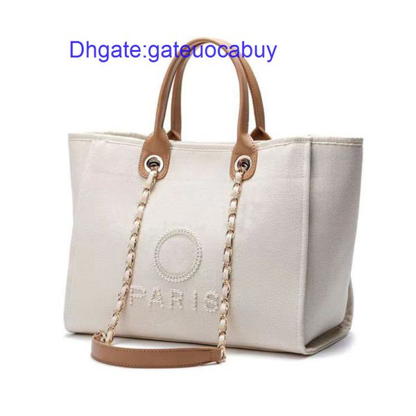 

designers luxury fashion beach bags brand ch women handbags pearl evening bag female canvas portable high-capacity classic trend big handbag, Black;red