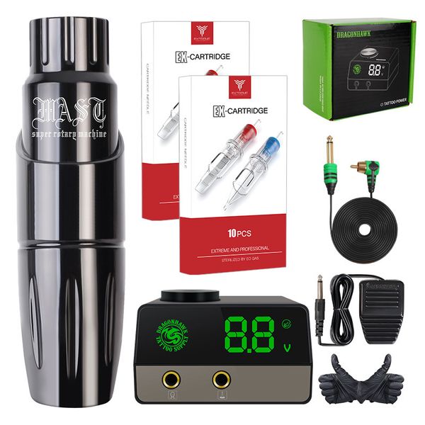 Kit professionale per set di tour dell'albero della macchina per penna per tatuaggi Alimentatore LCD per trucco permanente rotativo 220617