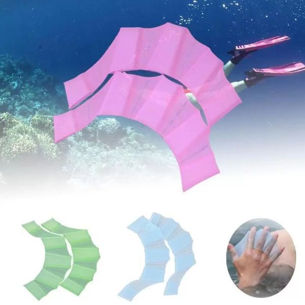 Guanti palmati per dita da nuoto Pinne Mano in silicone Flipper Palm Accessori Attrezzatura per guanti da nuoto per bambini 3 colori Aumenta la resistenza