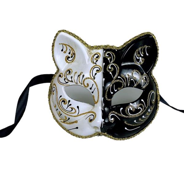 Fox Cat Mask Cadılar Bayramı Noel Kostüm Hayvan Cosplay Kabuki Yarım Yüz Maskeleri Masquerade Anime Tema Parti Dekorasyonu