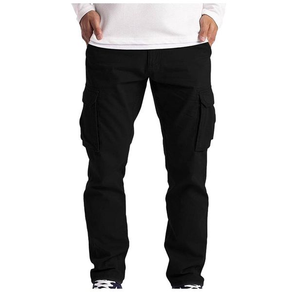 Calça masculina homem homem casual cargo algodão calça solteira massaclels 2022 Multi Pocket reta Joggers Hommemen's