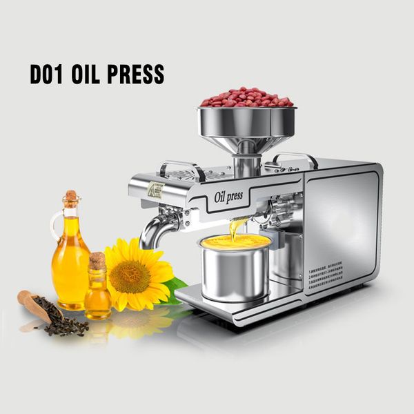 220V/110V Calor Oil Home Oil Presers Máquina para pressionar Ozéis de oliva Temperatura Coconut High Oils Extração fabricante de extração