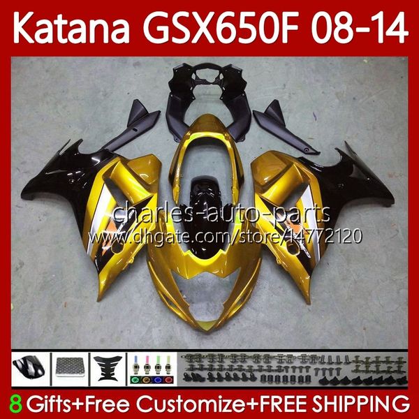 Golden Black Bodywork para Suzuki Katana GSXF 650 GSX-650F GSX650F GSXF650 2009 2010 2011 12 13 14 120NO.112 GSX 650F GSXF-650 08 09 10 11 2012 2014 Fairings OEM