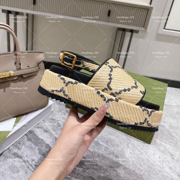 

2022 luxurys designers sandals for men women classic slides canvas leather slippers flip flops gear thick bottoms beach shoes size 35-44, Black