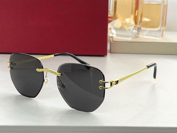 

sunglasses summer style s31821 anti-ultraviolet retro plate rimless eyeglasses random box, White;black