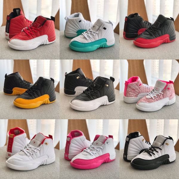 

kids youth basketball shoes for jumpman 12 12s stealth playoffs royalty taxi university gold white digital pink gym red girls volt gold boys