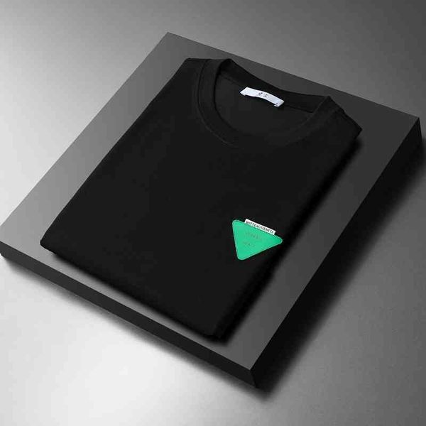 

2022 spring summer half sleeve new simple european fashion men's round neck high count cotton short t-shirt tshirts brands men t shirts, White;black