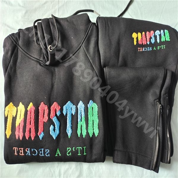 

mens tracksuits mens trapstar twopiece sports pants hoodies sweatshirts embro 220823, Gray