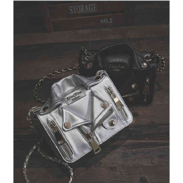 

designer women messenger bag leather jacket bag lady shoulder bag handbag chain rivet crossbody bags sac a main femme de marque 220608