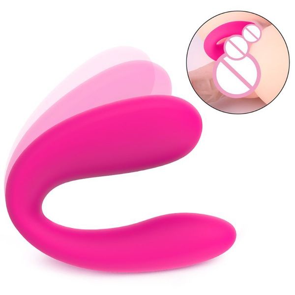 sexy Wireless Condividiamo Vibe Remote Control Dildo G Spot Vibratore Clitoride Stimolatore Doppi vibratori per donne Giocattoli per adulti