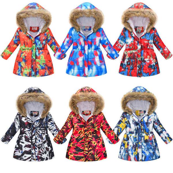 

girls jacket winter fashion outerwear thicker warm keep casual hooded baby jacket birthday gift christmas costume kids clothing j220718, Blue;gray