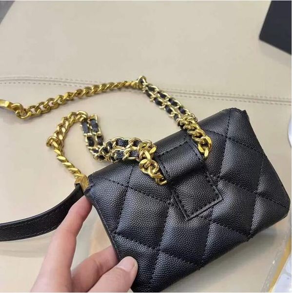 

grace small flap mini designer waist bags white black grained caviar shoulder bag classic handbag chain timeless diamond quilting brand cros