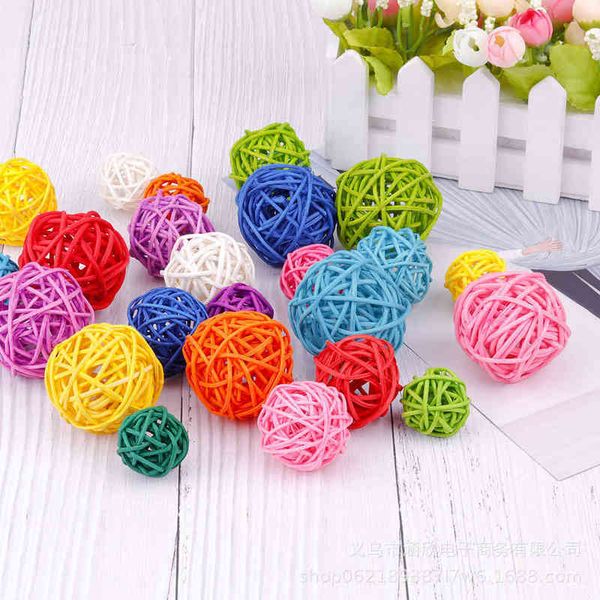 

factory outlet 3cm color christmas rattan ball fragrant white pendant deskshooting ornament props
