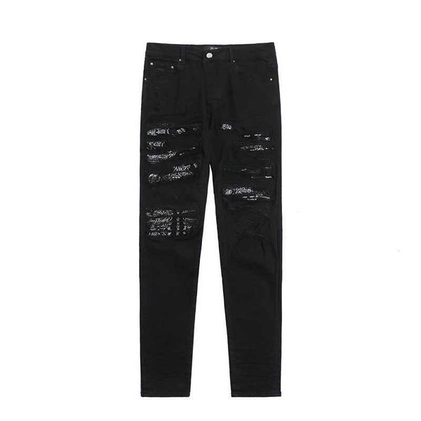 

ss autumn winter new diamond studded jeans wac21, Blue