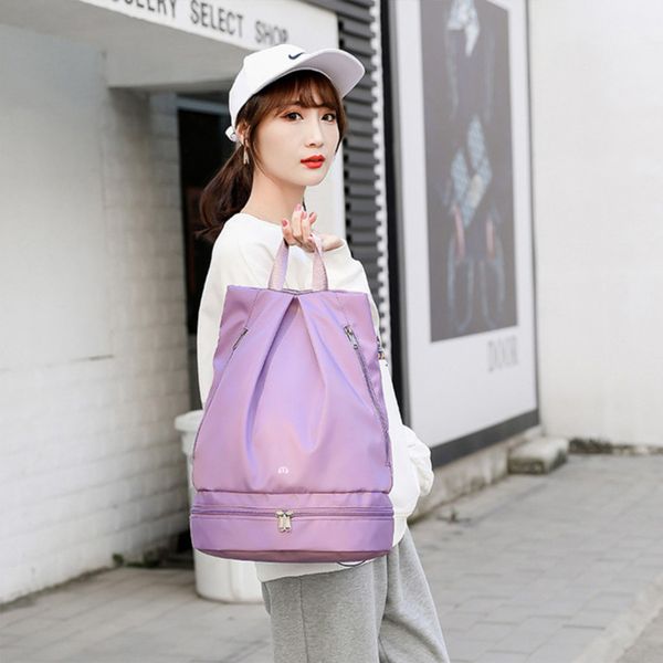 

lulu sacks bags backpack women's independent shoes dry wet separation waterproof fitness sack bag travel training storage bag-869 qp44