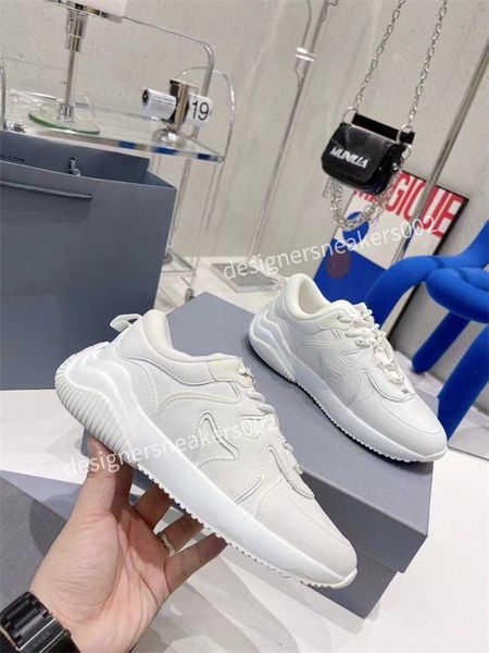 

2022 mens womens luxurys designers shoes white printed calf leather casual shoe trainers pink blue runner rx220415, Black