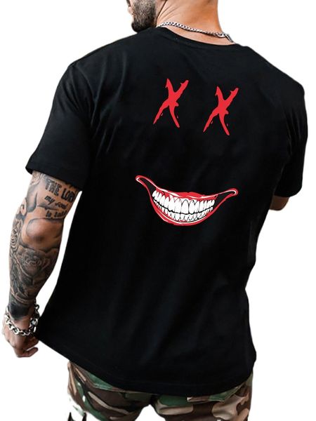 

men cartoon graphic tee h8r4#, White;black