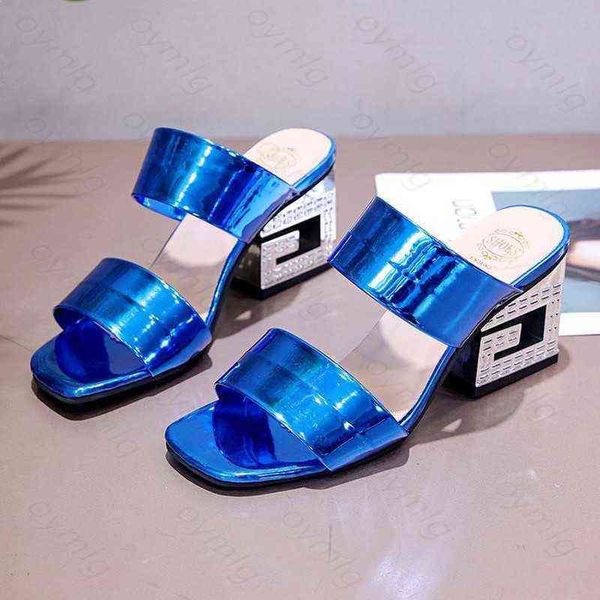 

sandals women's summer new thick heeled open toe button high shoes 220530, Black