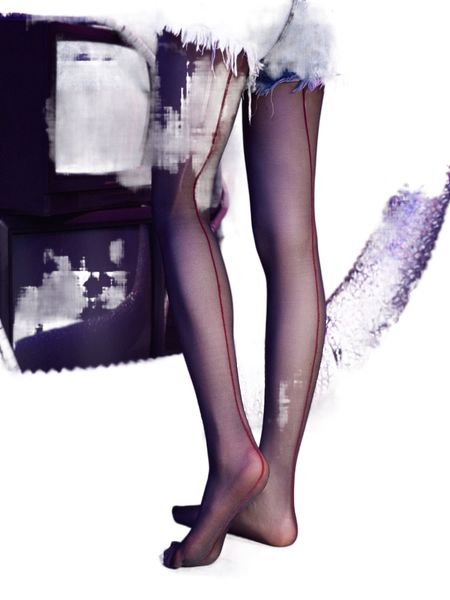 

romwe cyber luvr vertical striped pattern tights r3wu#, Black;white