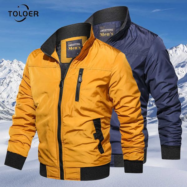 

men military jacket 2022 new autumn fashion bomber jacket casual zipper windbreaker mens pilot jacket male coat long sleeve, Black;brown