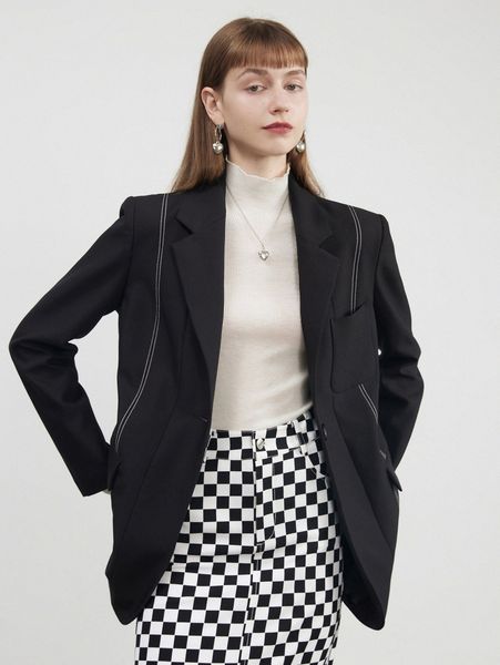 

stitching patched pocket blazer v7ro#, White