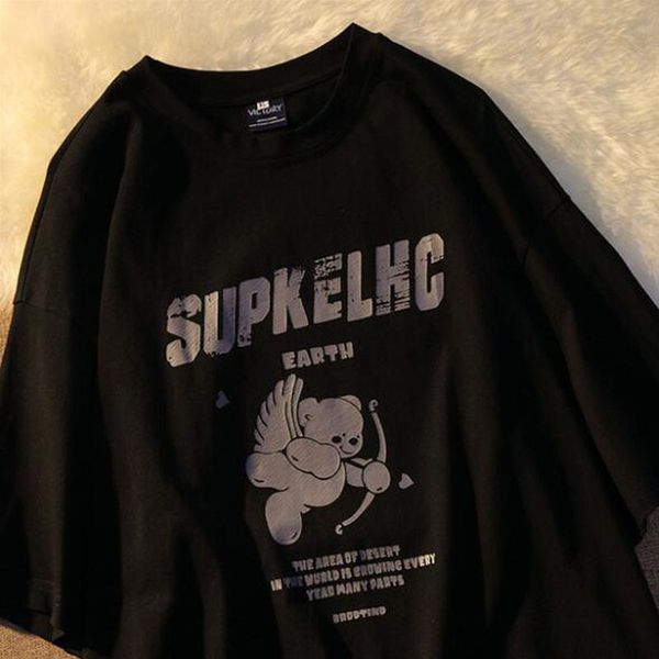 

european american style t shirt women vintage retro print short sleeve round collar tshirts women cotton spandex tshirt woman 220615, White