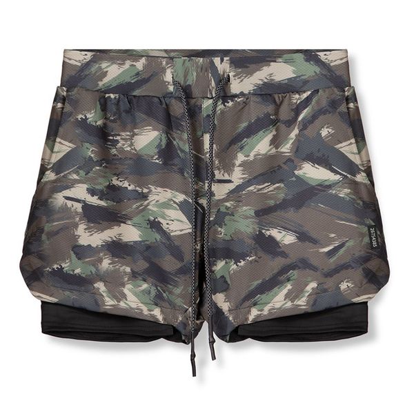 

mens running shorts sports pant male double-deck quick drying fitness men trousers jogging gym short pants mans summer casual c4ay, White;black