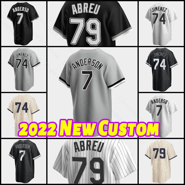 

7 tim anderson 79 jose abreu jersey 74 eloy jimenez 35 frank thomas luis robert baseball jerseys yoan moncada bo jackson jim thome carlton f, Blue;black