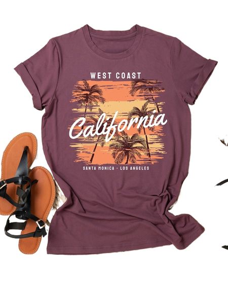 

plus tropical & letter print tee e2bc#, Black