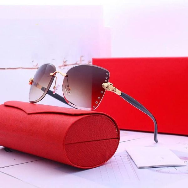 

luxurys designers sunglasses classic fashion women driving polarized sunglasses men rimless sunglasses box 5 colors is very good, White;black