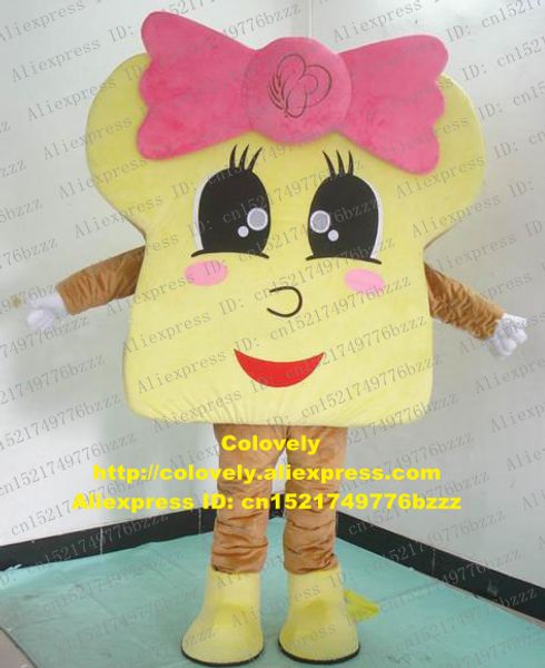 Mascote boneca traje truque sop pão fatiado pão de pão mascote traje adulto personagem de desenho animado abertura e fechamento de atividades pai-filho