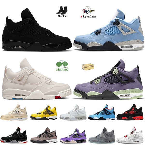 

4 mens basketball shoes black cat canvas canyon purple 4s women men sneakers red thunder white oreo sail cactus jack cool grey infrared bred