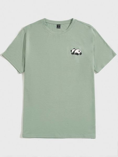 

men animal print round neck t-shirt 83qw#, White;black