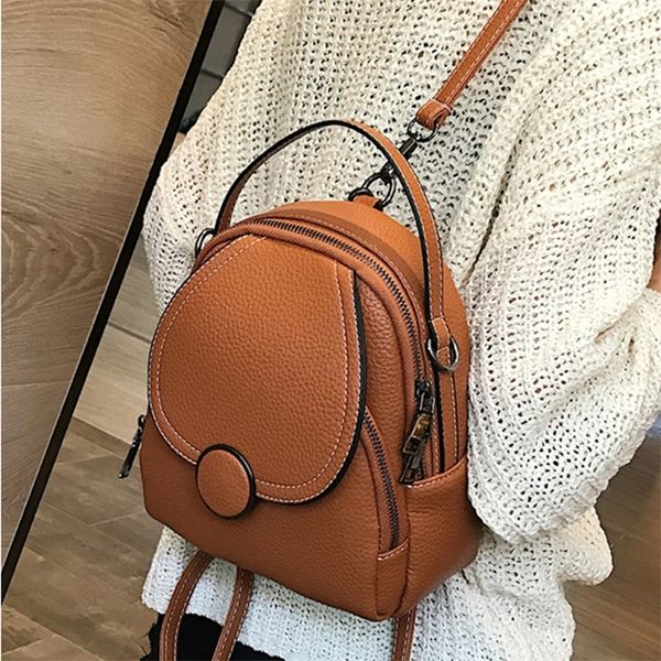 

designer fashion women leather backpack mini soft touch multi-function small backpack female ladies shoulder bag girl purse 220513
