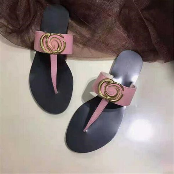 

women summer slippers fashion beach shoes leather shoe sandal comfortable slipper ladies casual metal letters sandals m53114, Black